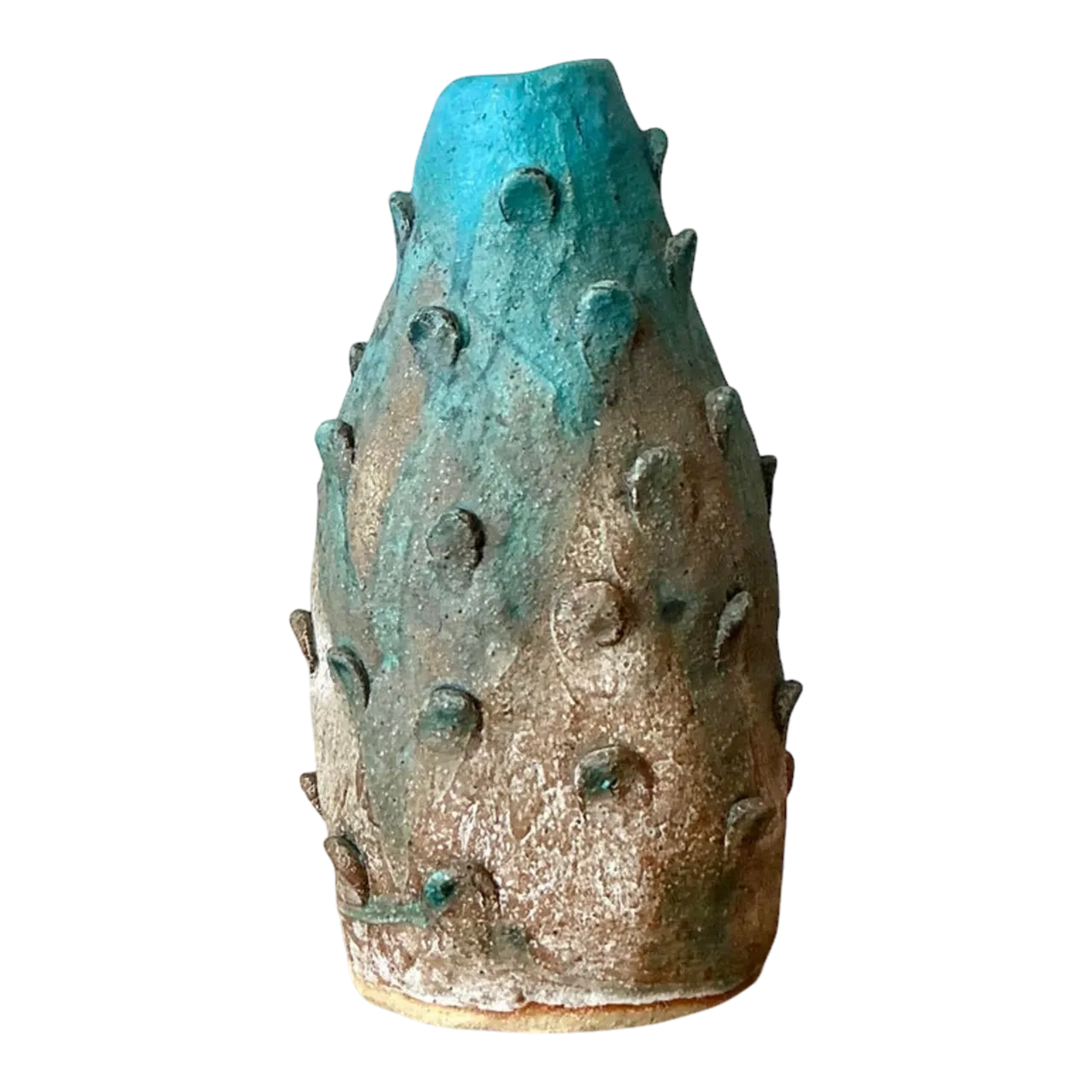 Vintage Boho Studio Pottery Prickly Pear Vase