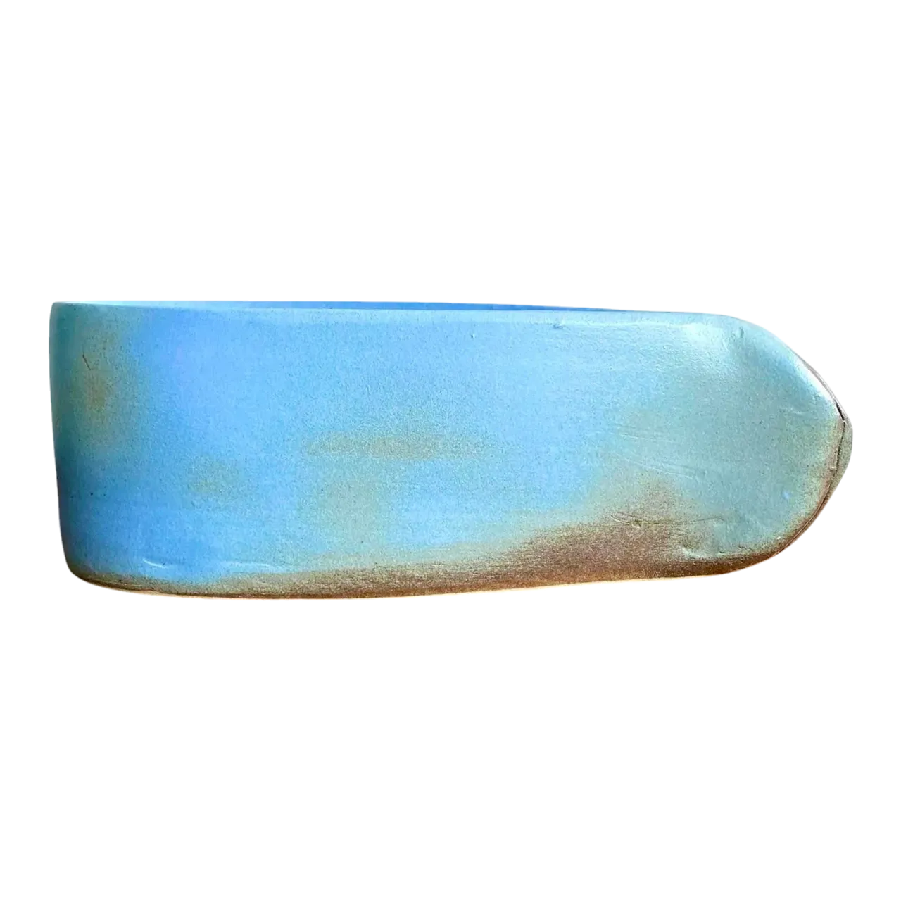 Vintage Boho Studio Pottery Vase - Ceramic, 13.5W x 5H