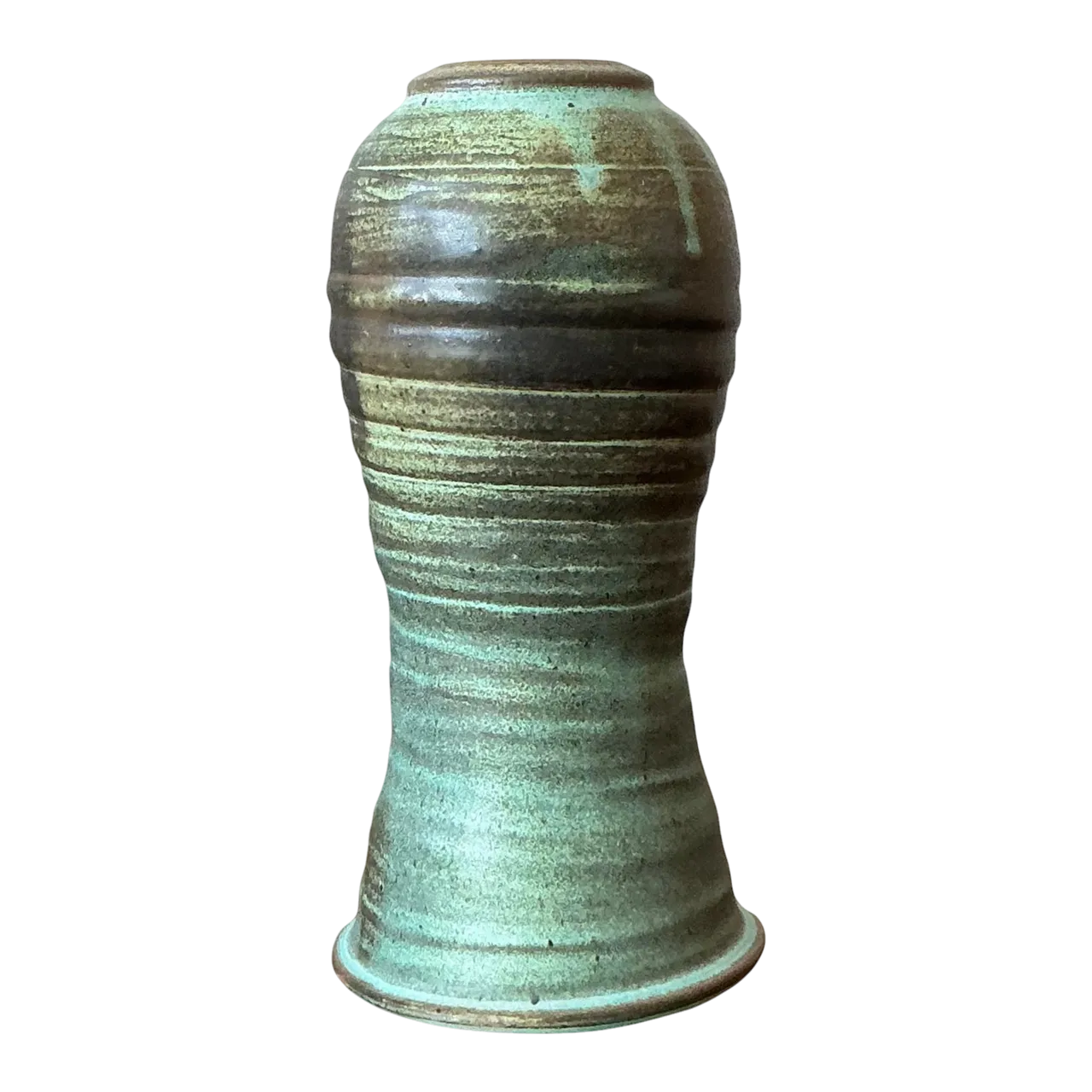 Vintage Boho Studio Pottery Vase - Ceramic, 5W x 10H