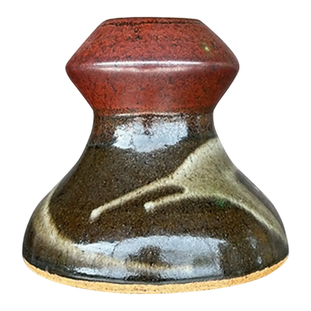 Vintage Boho Studio Pottery Vase - Pottery, 7.5W x 6.5H