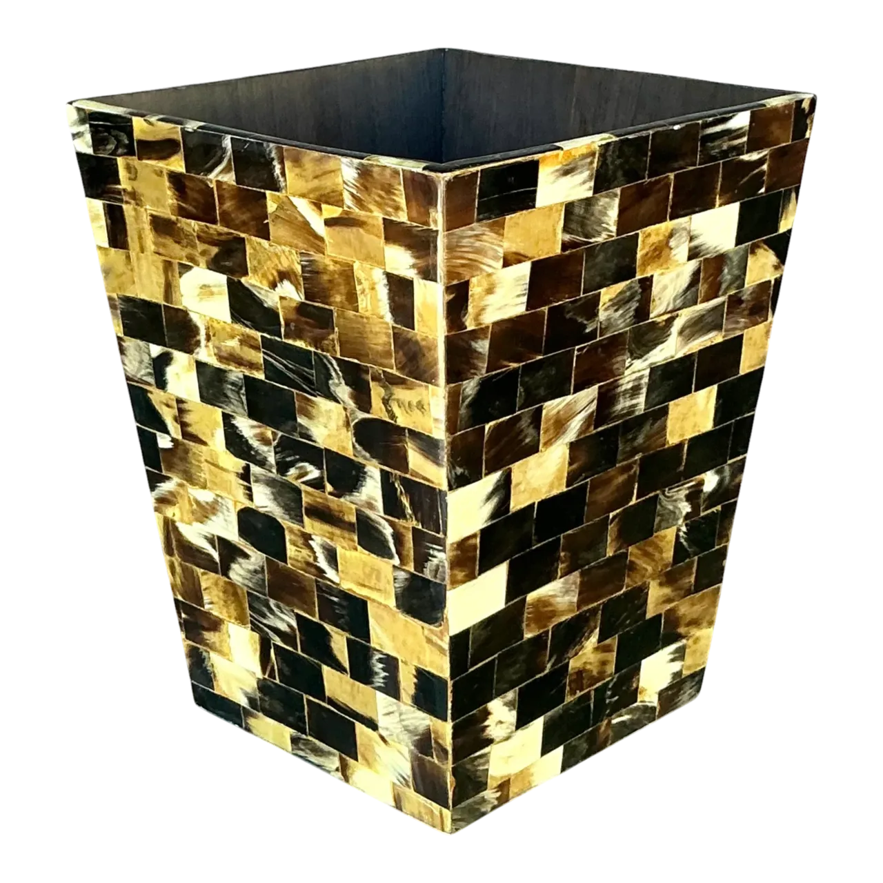 Vintage Boho Tessellated Horn Wastepaper Basket