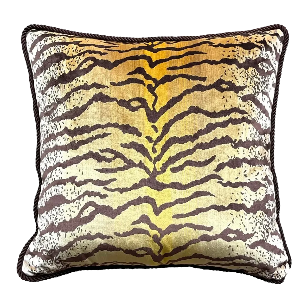 Vintage Boho Tiger Throw Pillow After Scalamandre