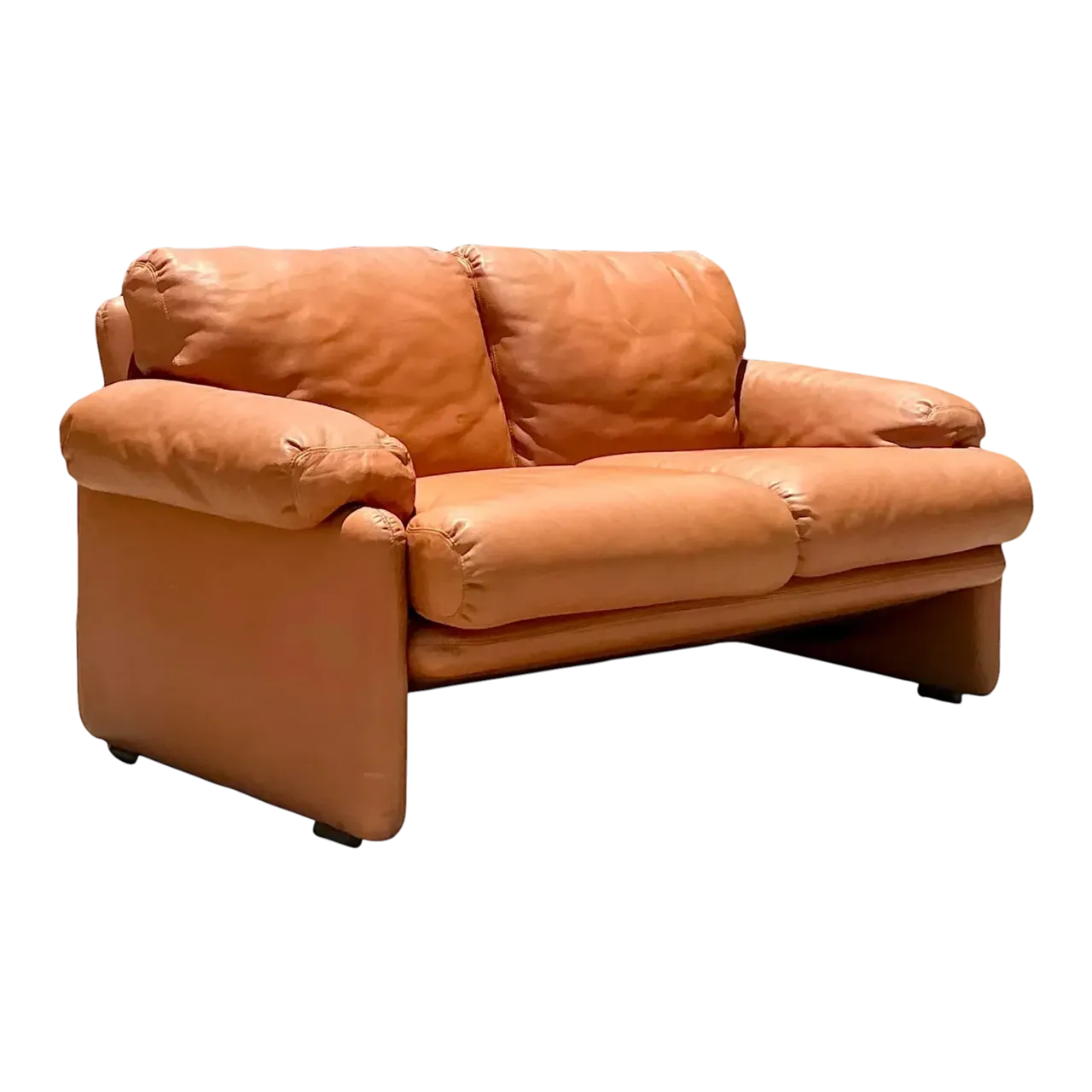Vintage Boho Tobia Scarpa for B&b Italian Leather “Coronado” Loveseat