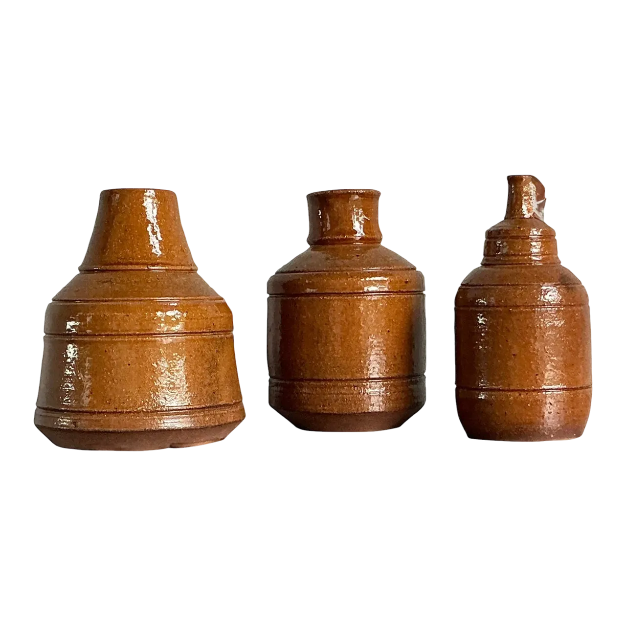 Vintage Boho Trio of Studio Pottery Vases