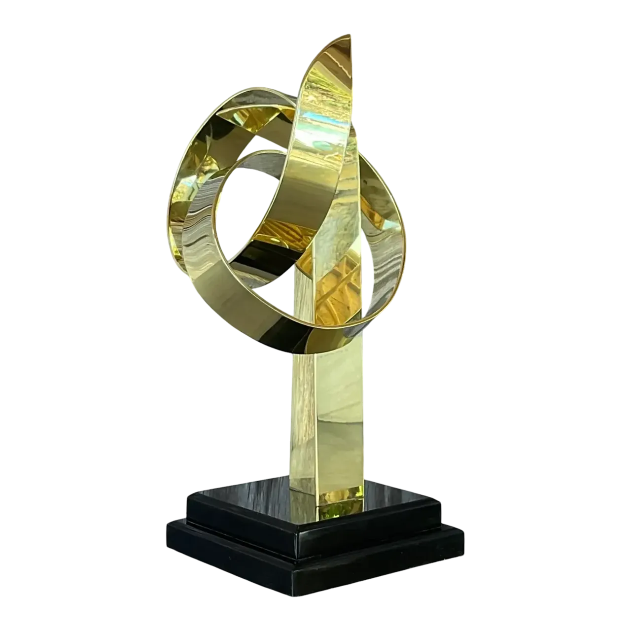 Vintage Boho Van Teal Brass Loop Sculpture