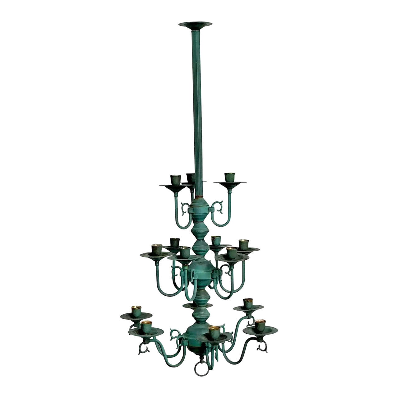 Vintage Boho Verdigris 15 Arm Chandelier
