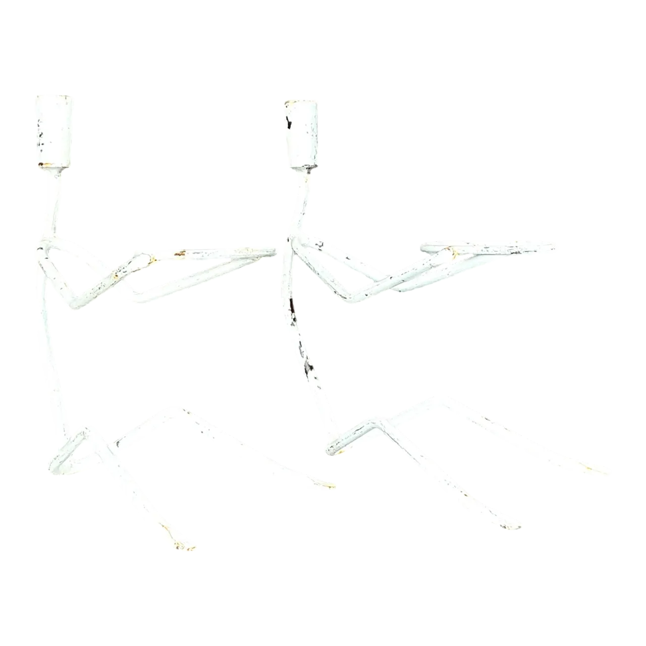 Vintage Boho Wire Stick Figure Plant Holders - A Pair