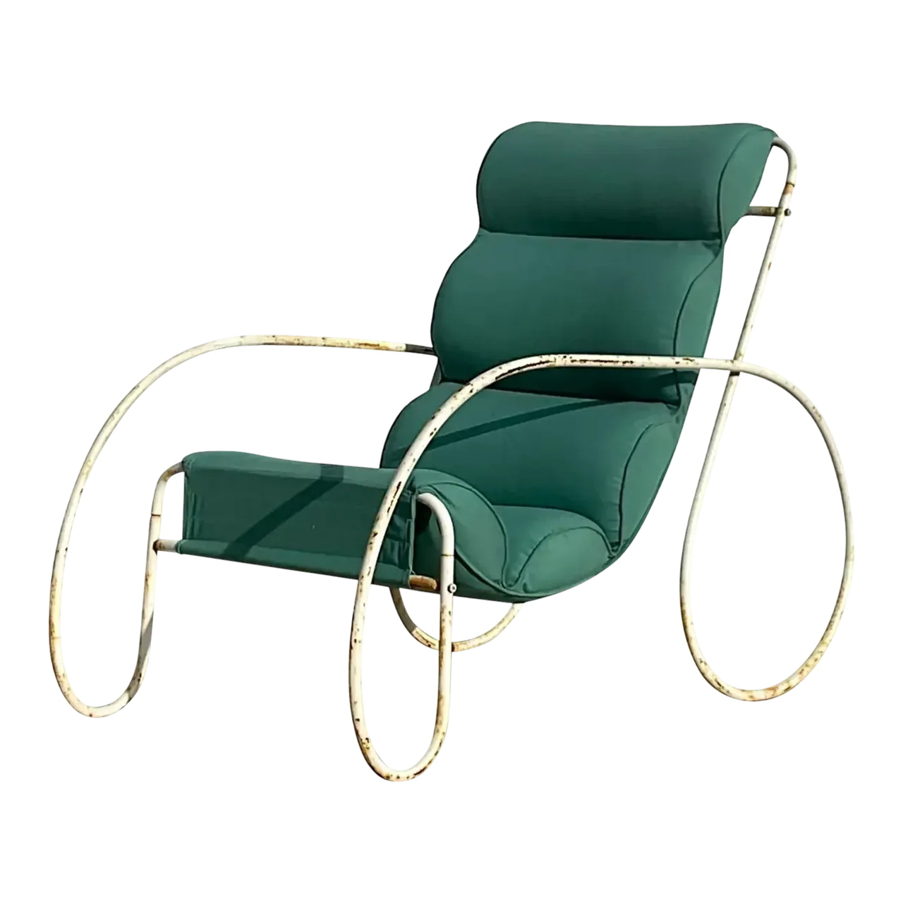 Vintage Boho Wrought Iron Chair After Eileen Gray