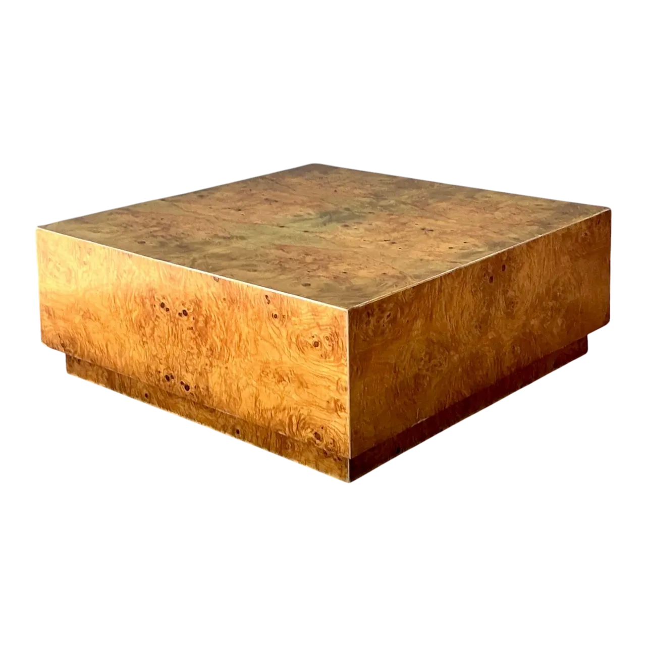 Vintage Book Matched Burl Wood Coffee Table