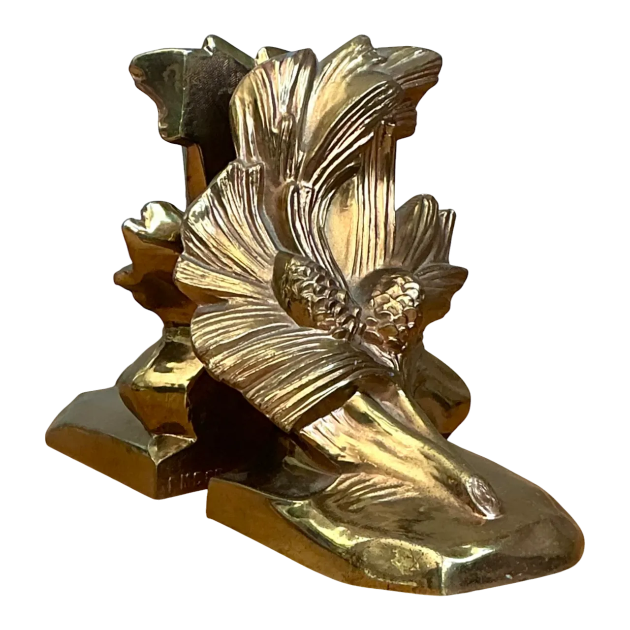 Vintage Brass Pinecone Bookends