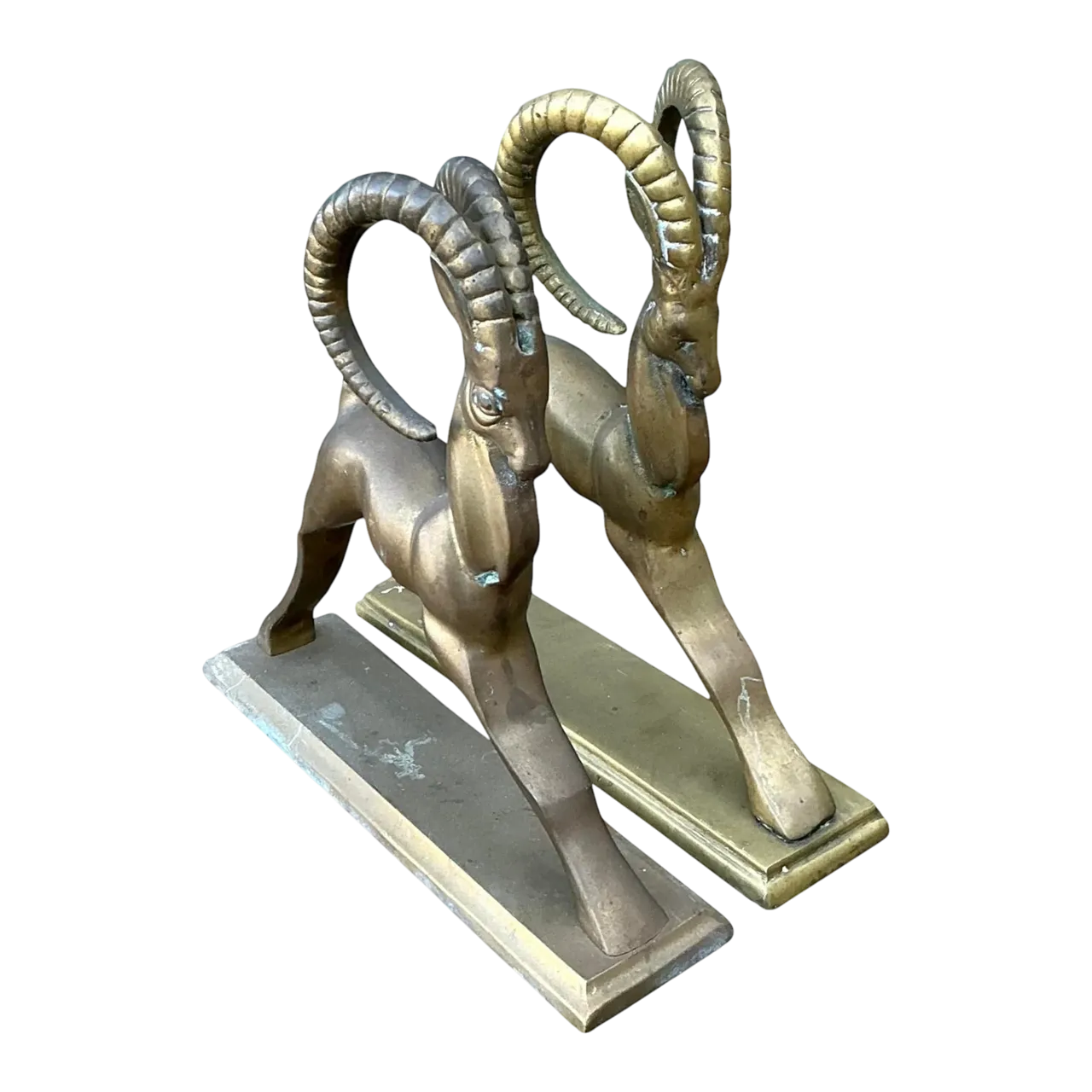 Vintage Brass Ram Bookends - Set of 2