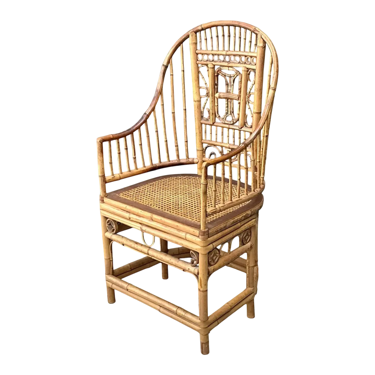 Vintage Brighton Pavilion High Back Rattan Chair