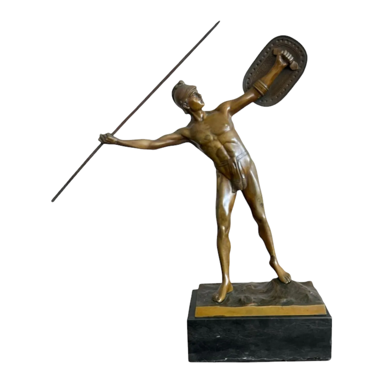 Vintage Bronze Gladiator Figure Statue