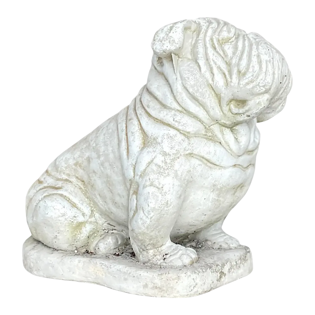 Vintage Cast Cement Bulldog Garden Statue