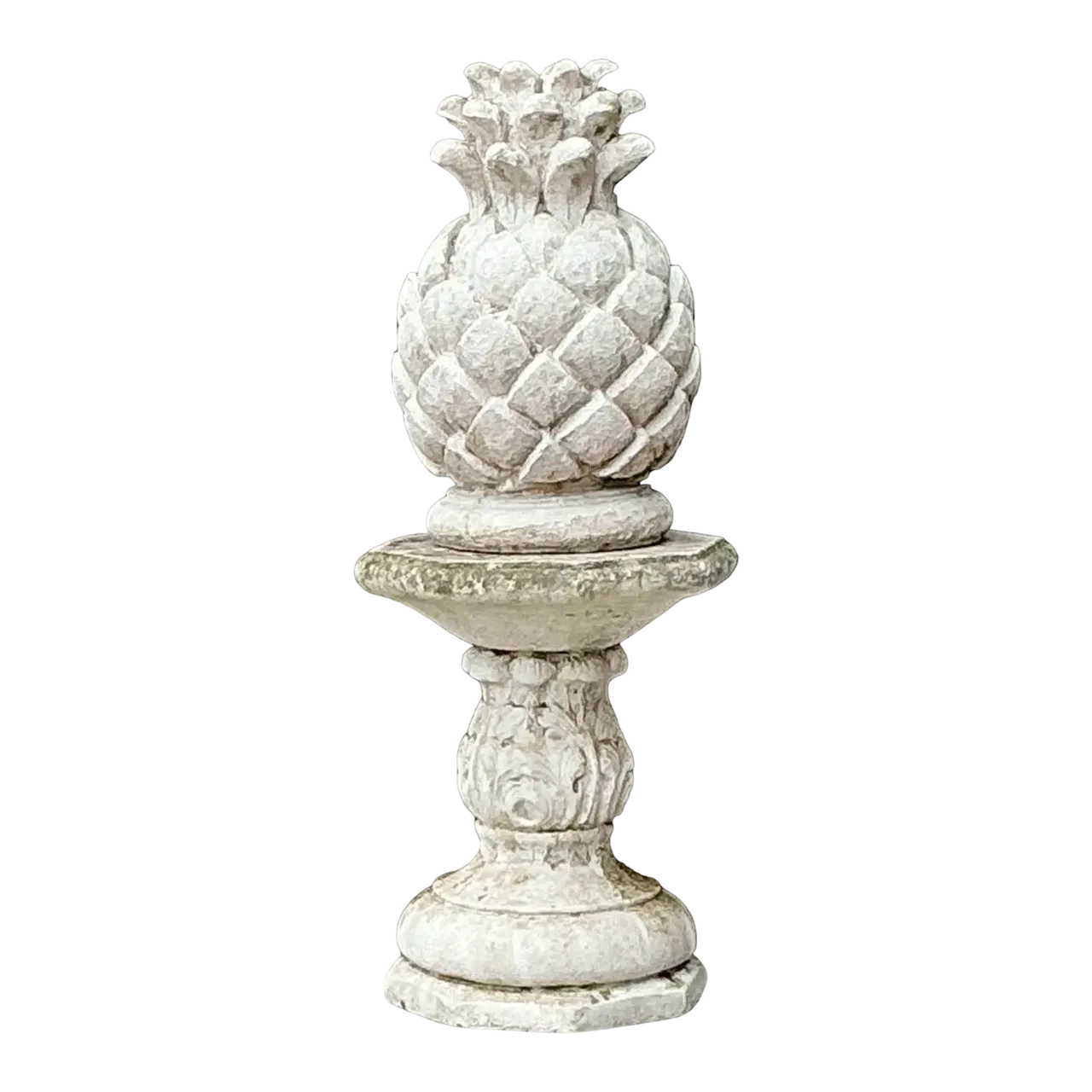 Vintage Cast Concrete Pineapple on Pedestal