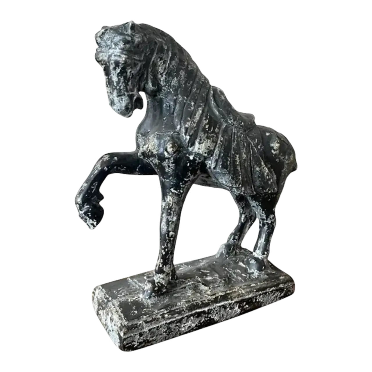 Vintage Cast Concrete Tang Horse
