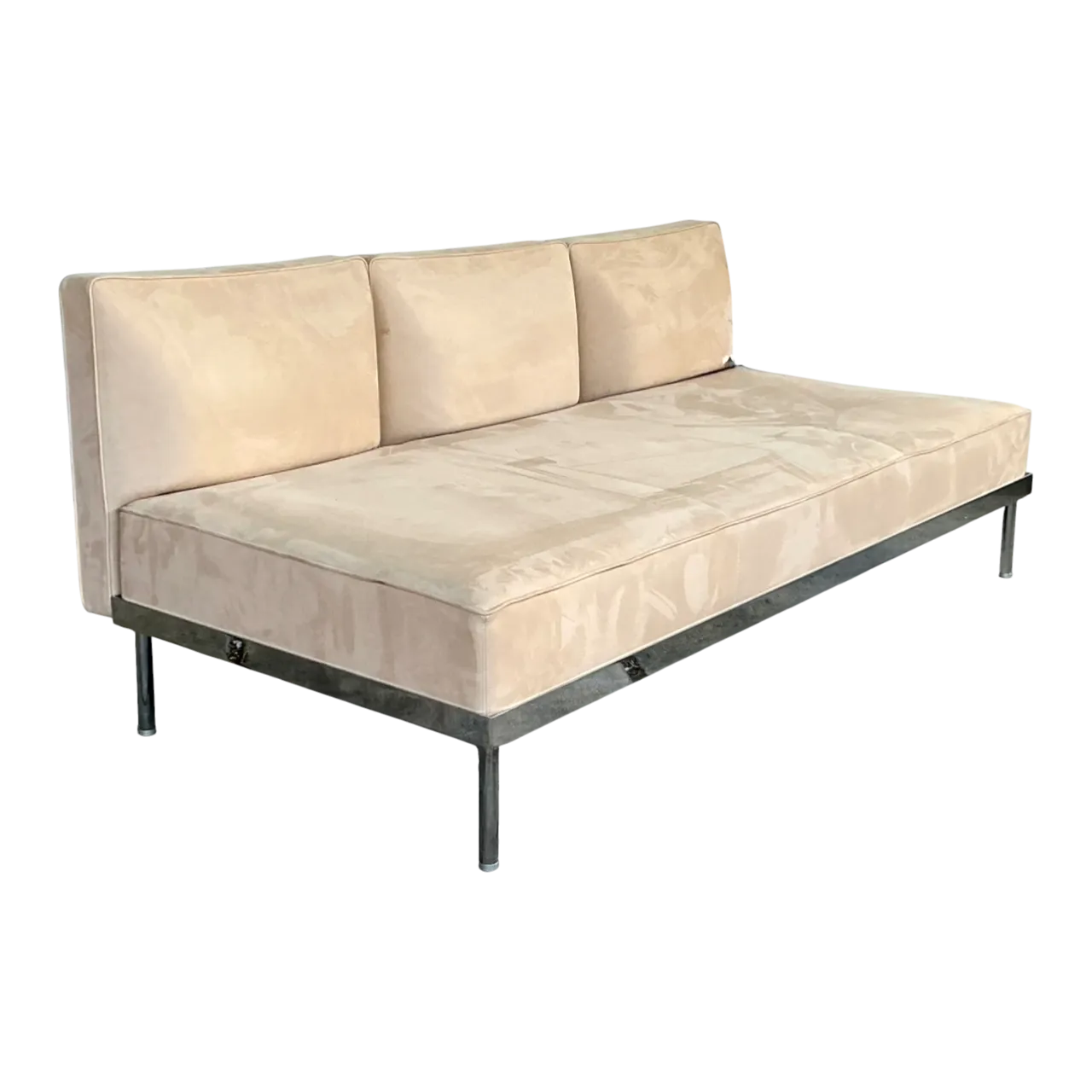 Vintage Chrome and Fabric Sofa