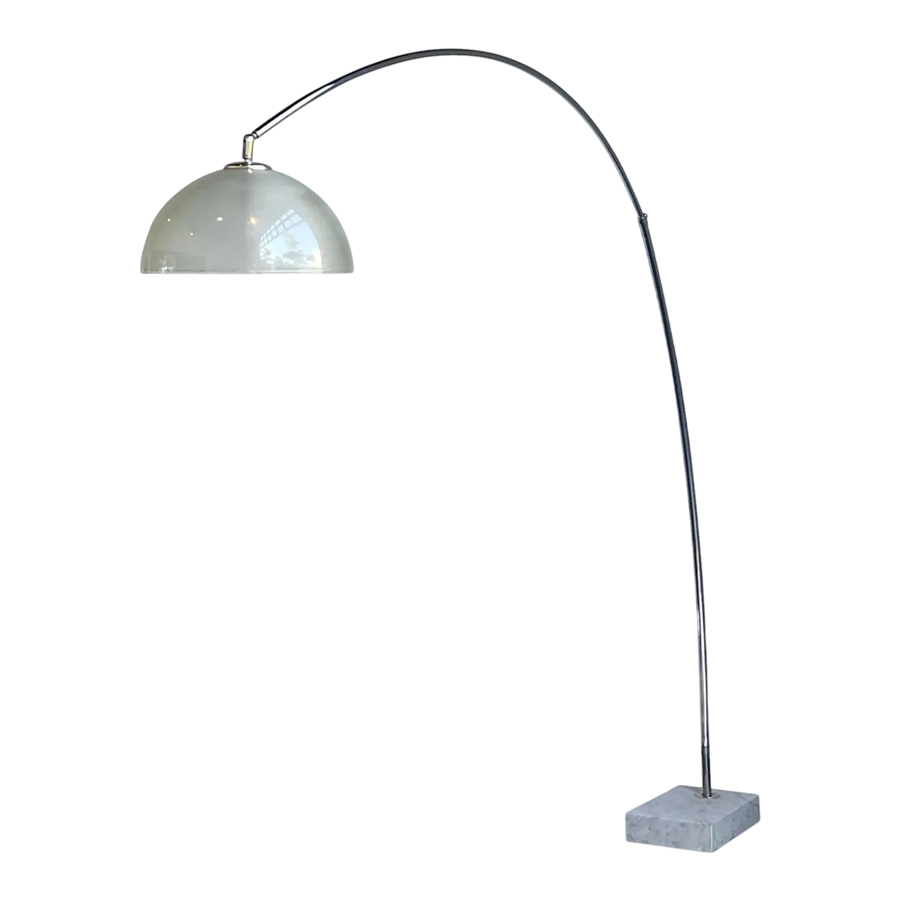 Vintage Chrome and Glass Arc Lamp