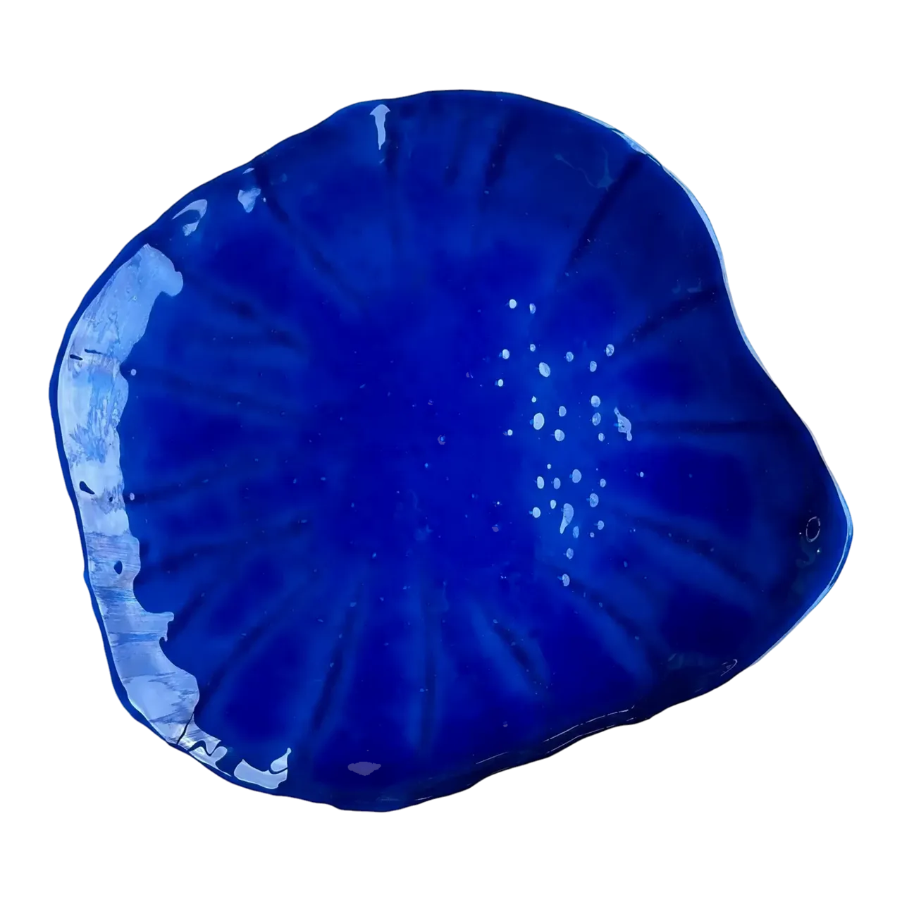 Vintage Coastal Cobalt Glass Tray