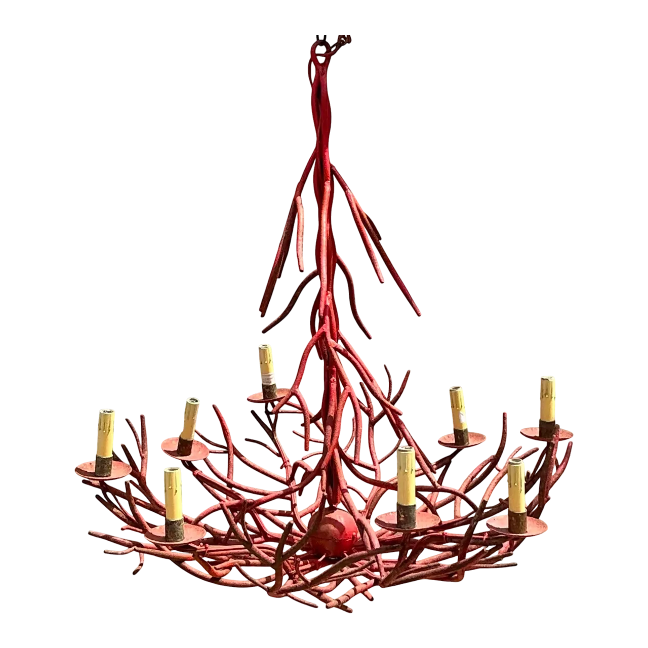 Vintage Coastal Coral Branch Chandelier