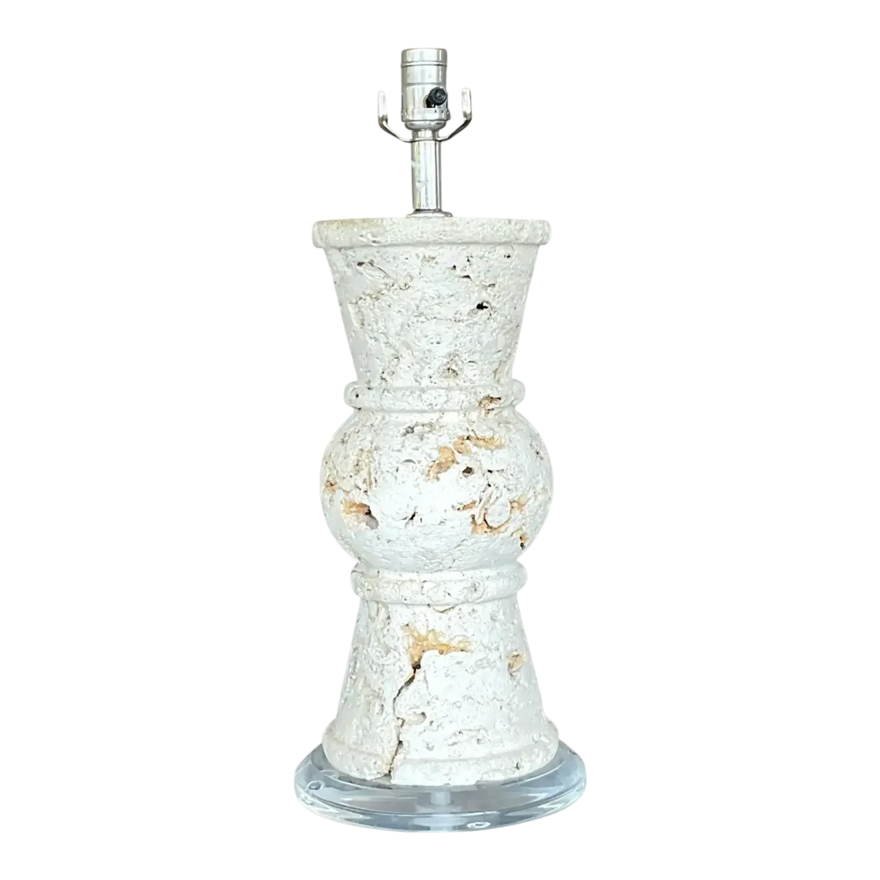 Vintage Coastal Cut Coquina Stone Table Lamp