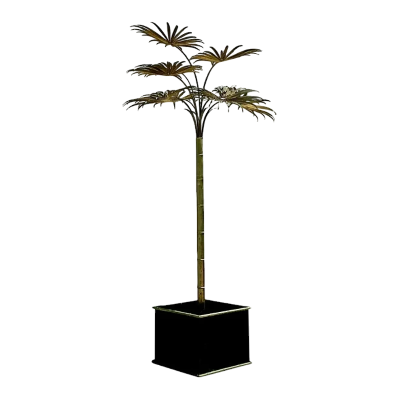 Vintage Coastal Italian Tole Metal Palm Tree