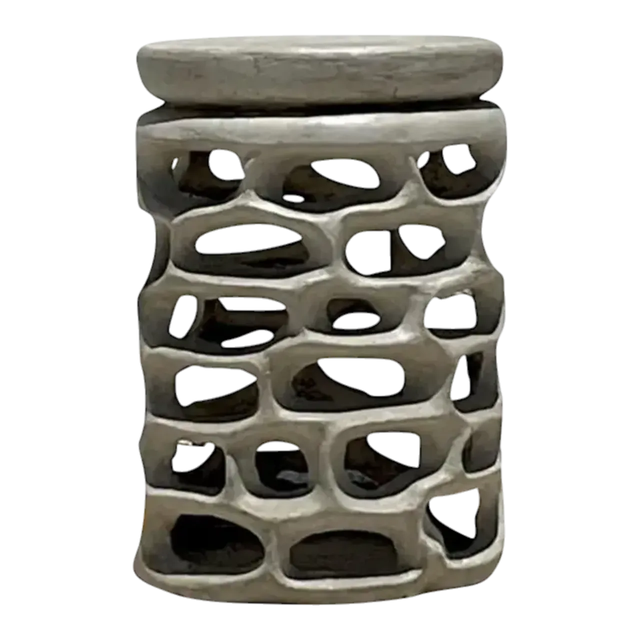 Vintage Coastal Molded Resin Low Stool