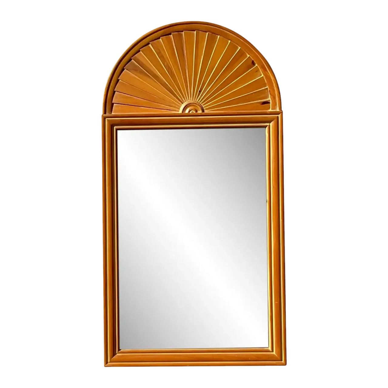Vintage Coastal Pleated Knotty Pine Mirror