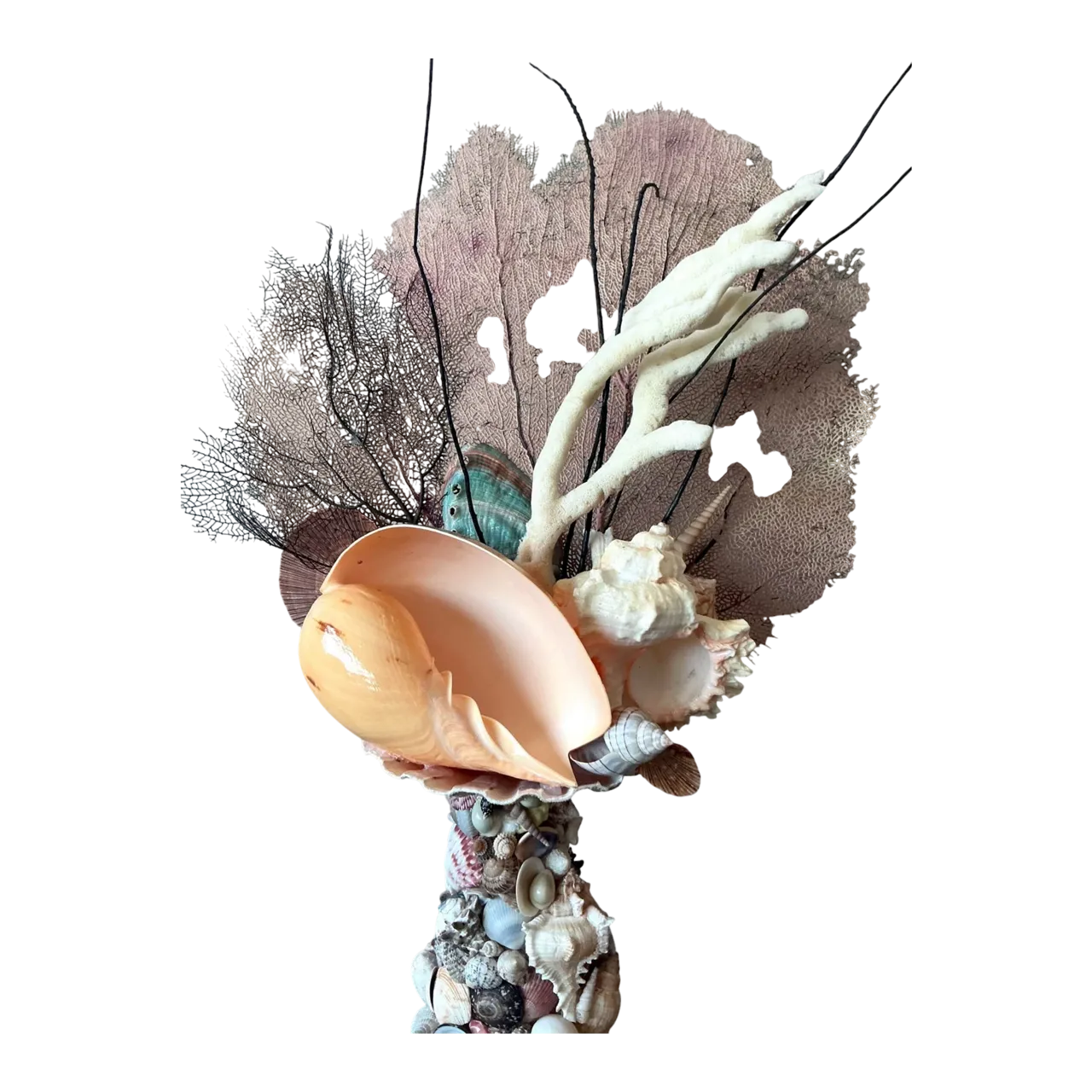 Vintage Coastal Shell Totem