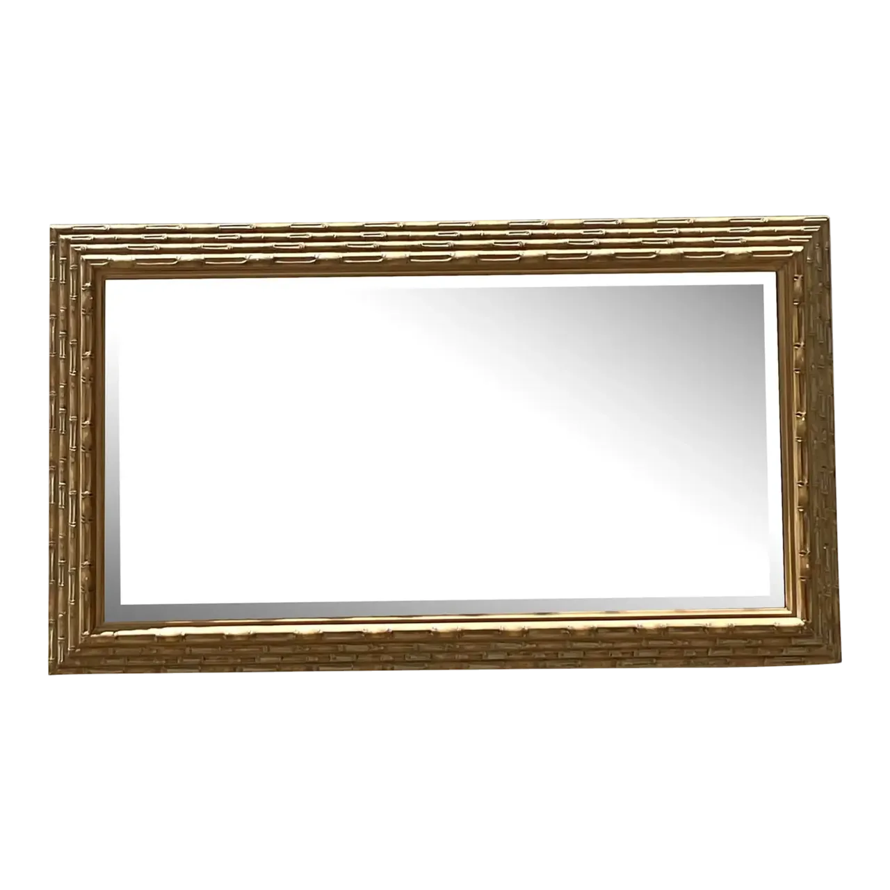 Vintage Coastal Stacked Bamboo Horizontal Mirror