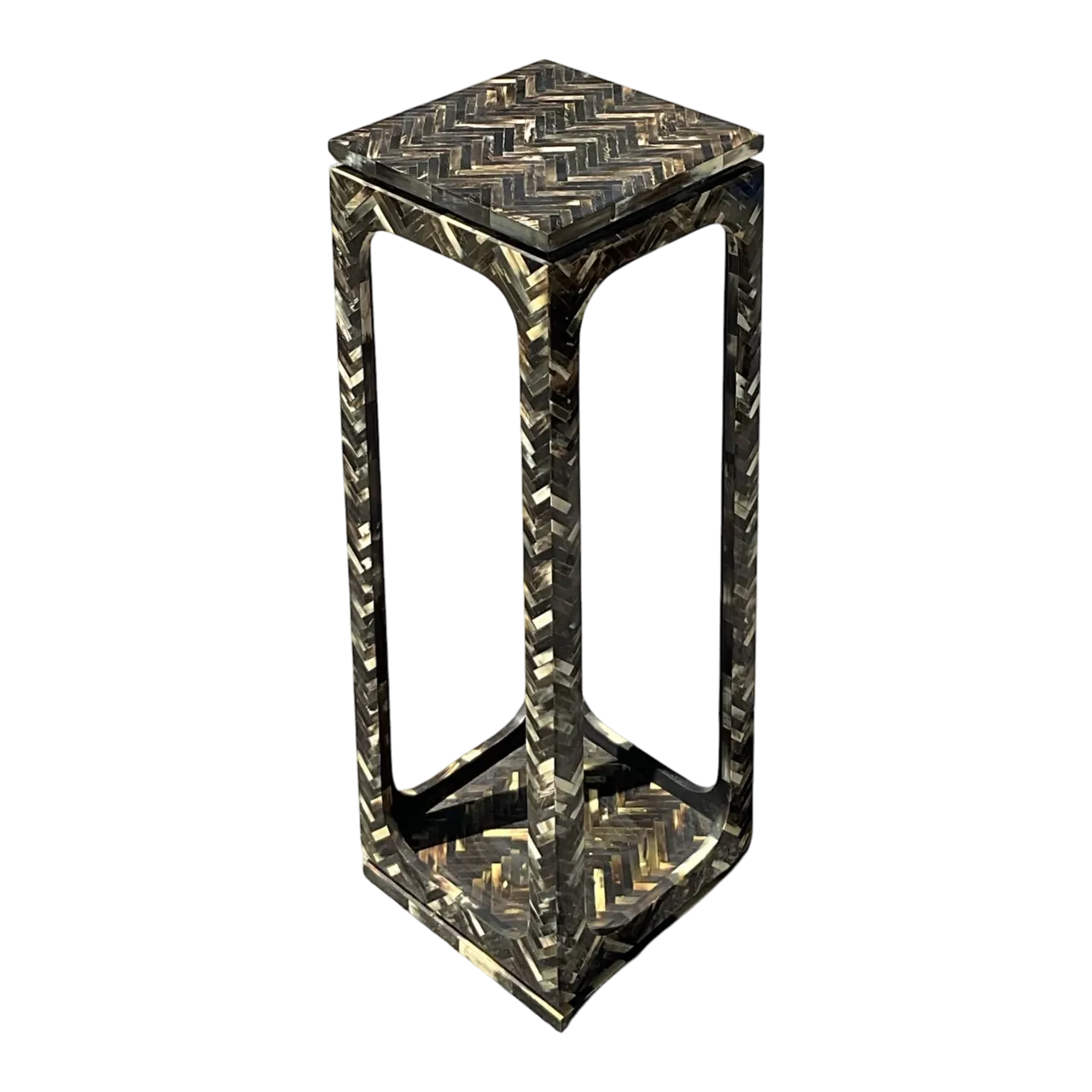 Vintage Coastal Tessellated Horn Pedestal