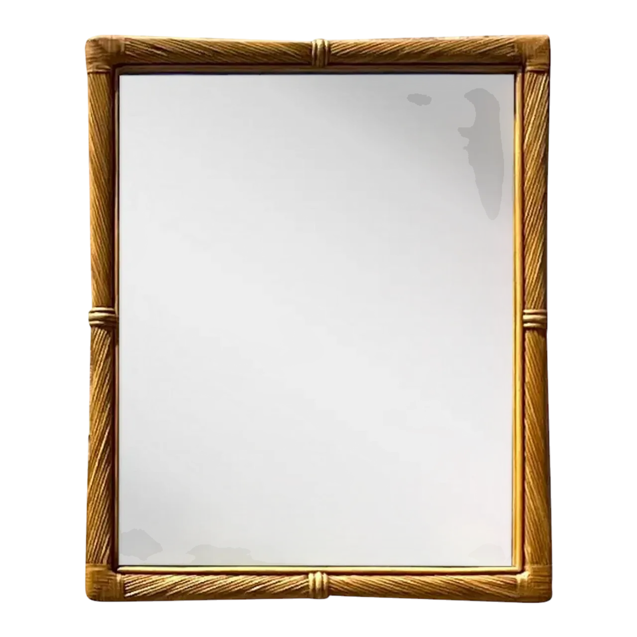 Vintage Coastal Twisted Pencil Reed Mirror