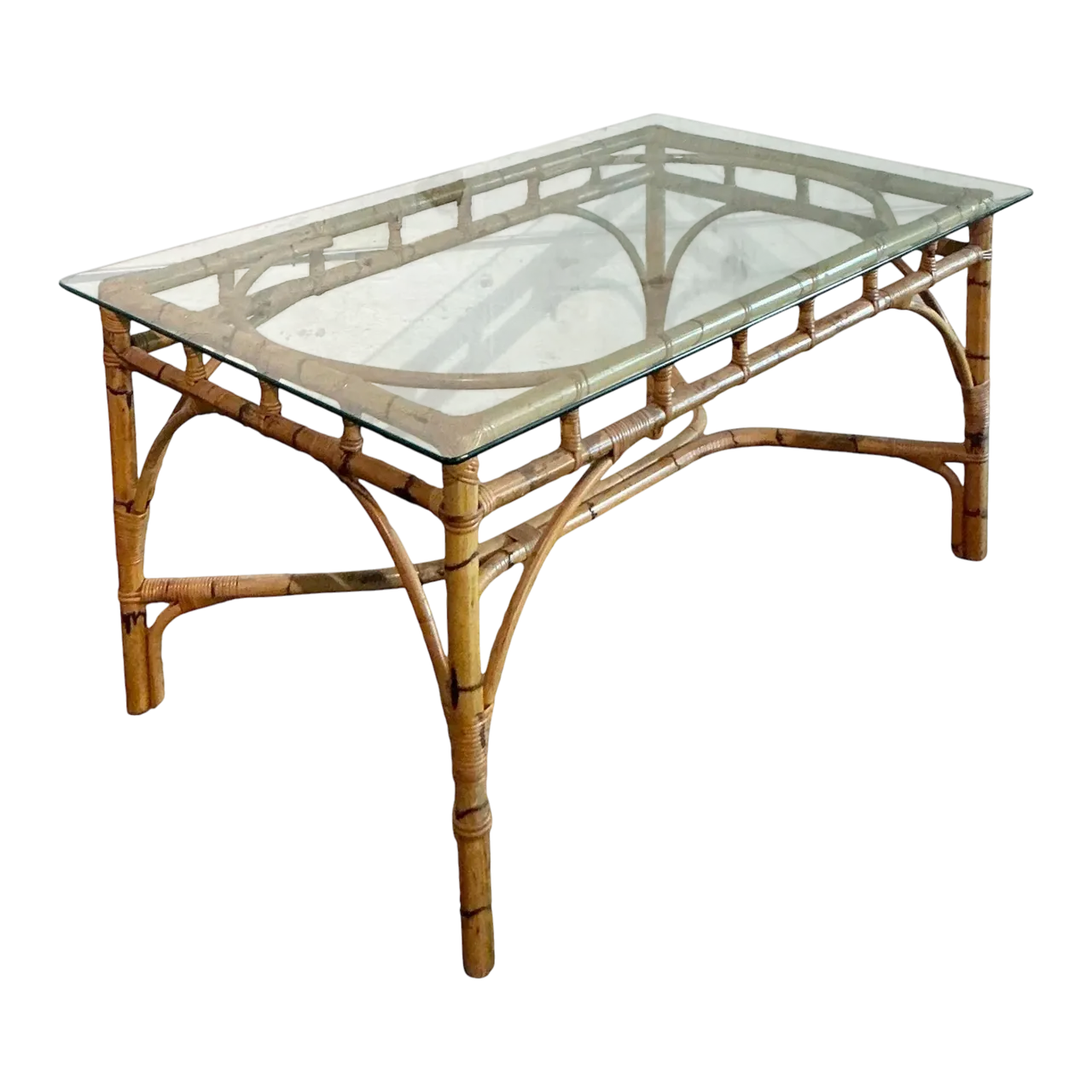 Vintage Coastal Wrapped Bamboo Dining Table