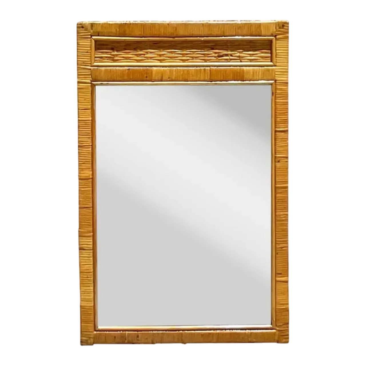 Vintage Coastal Wrapped Rattan Wall Mirror