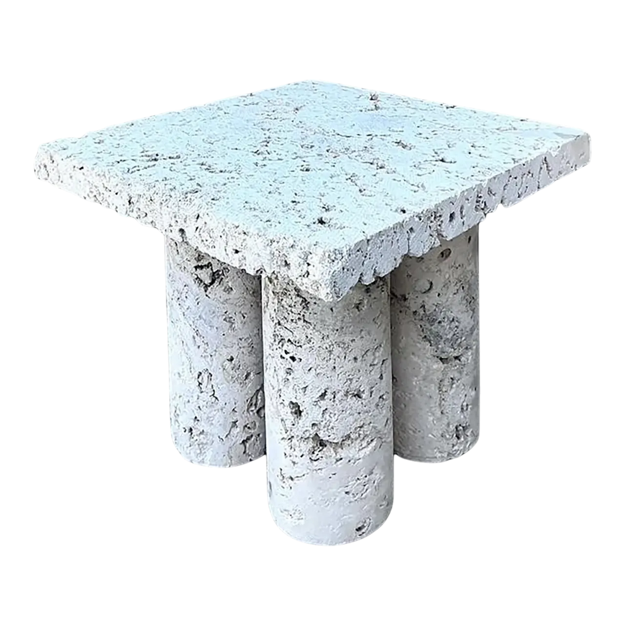 Vintage Coquina Stone Side Table