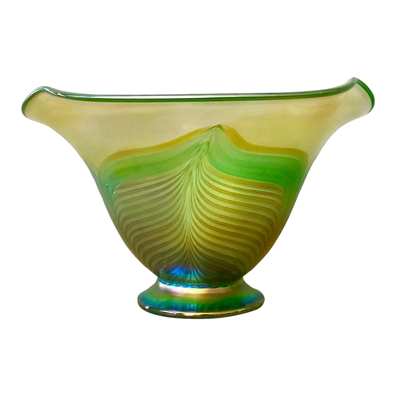 Vintage Czech Fusion Z Art Glass Bowl