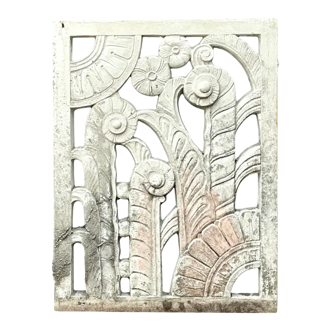 Vintage Deco Miami Beach Cast Concrete Panel