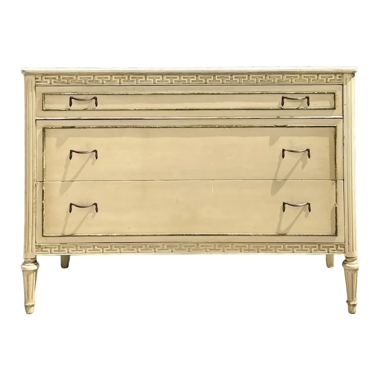 Vintage Distressed Greek Key Chest of Drawers