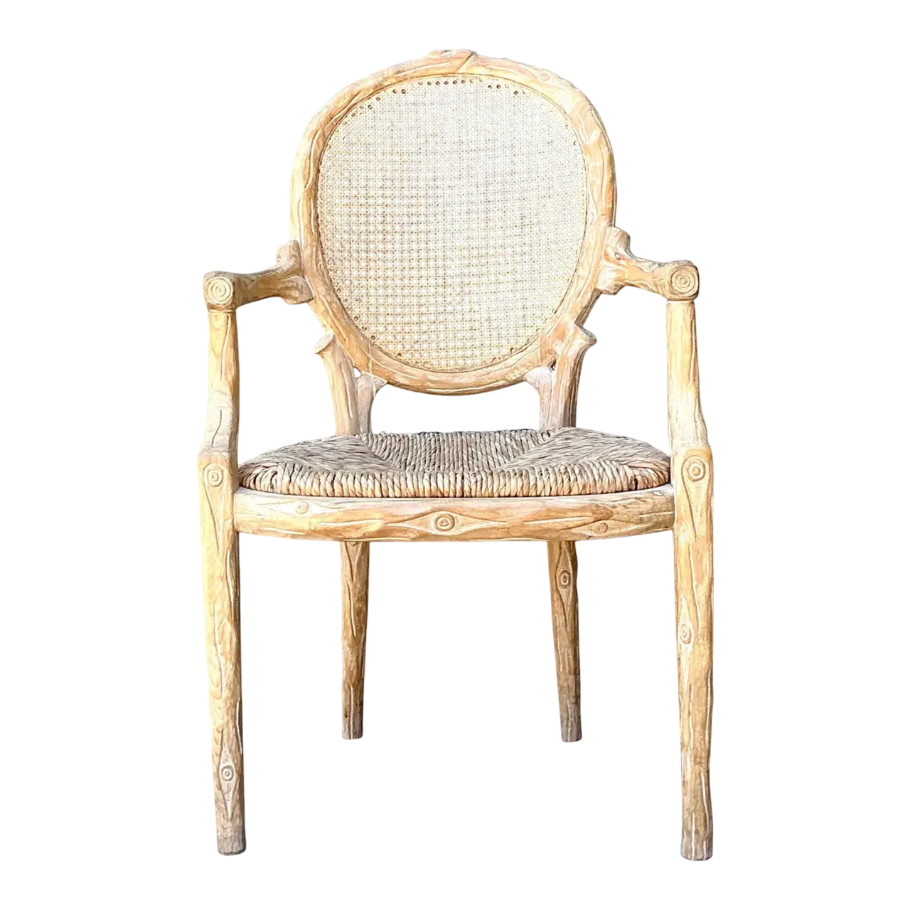 Vintage Faux Bois Arm Chair