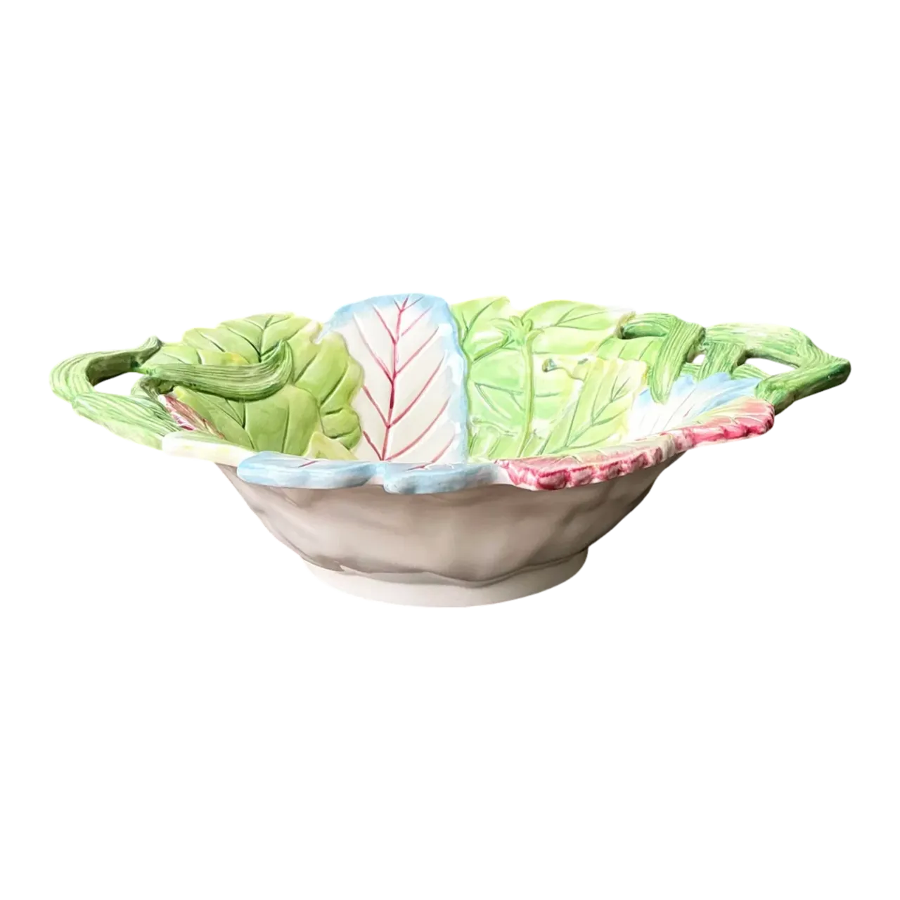 Vintage Fitz and Floyd Glazed Ceramic Leaf Bowl