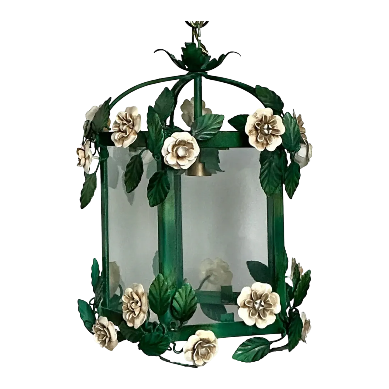 Vintage Floral Tole Lantern