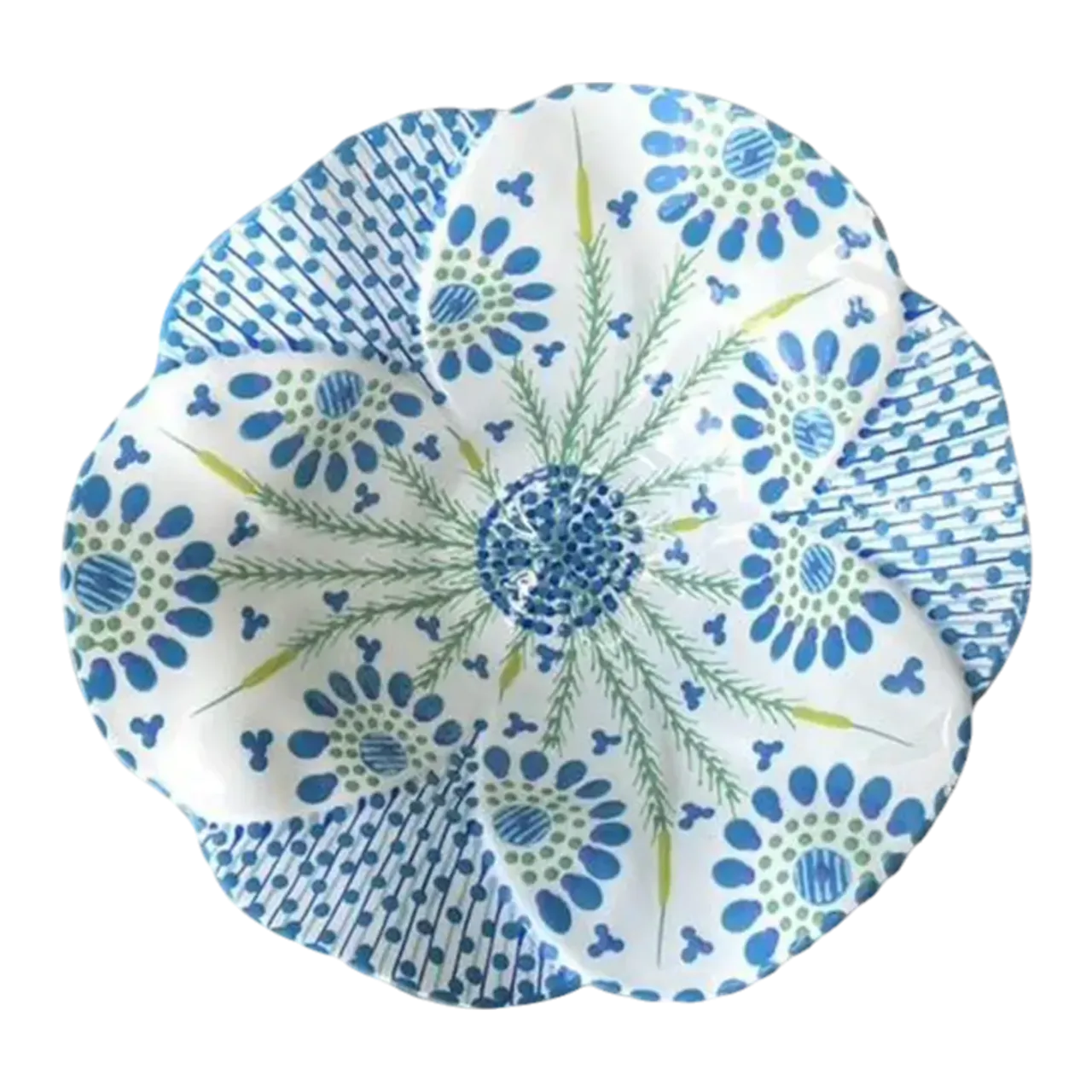 Vintage Glazed Ceramic Hand Painted Bowl