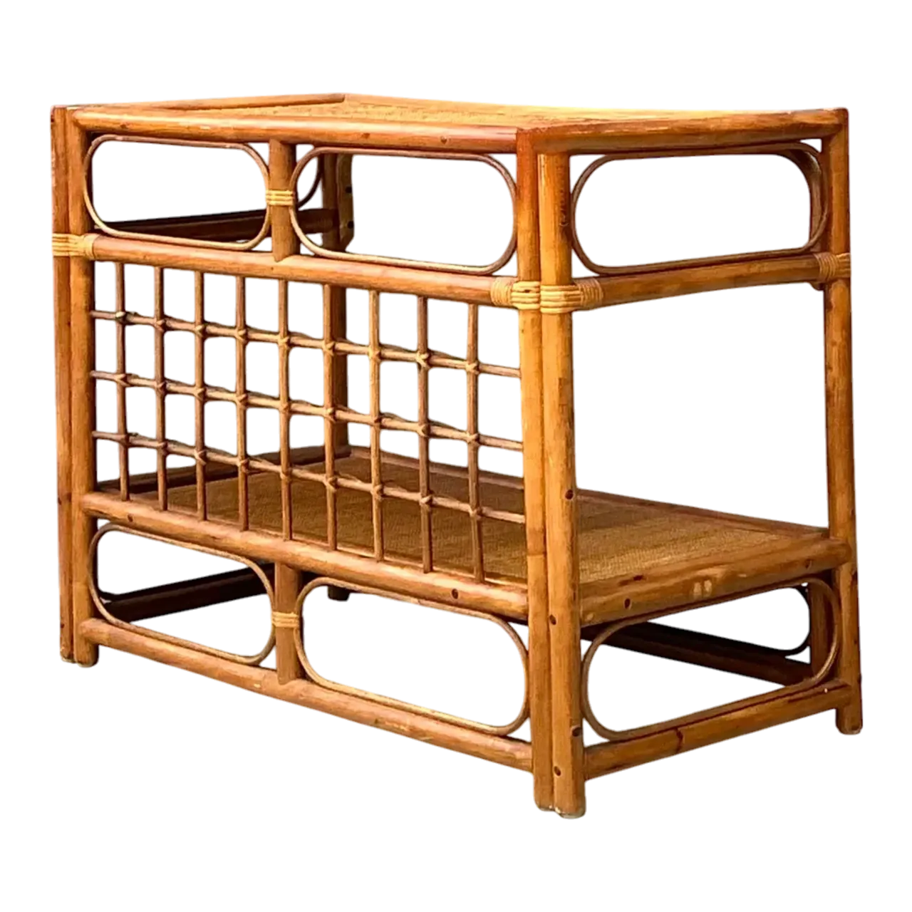 Vintage Grid Rattan Sideboard