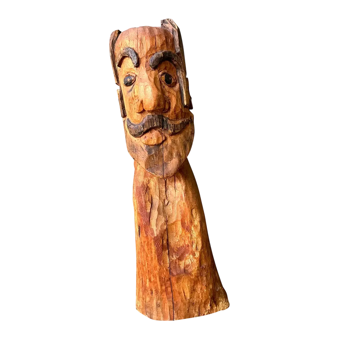 Vintage Hand Carved Man With Mustache