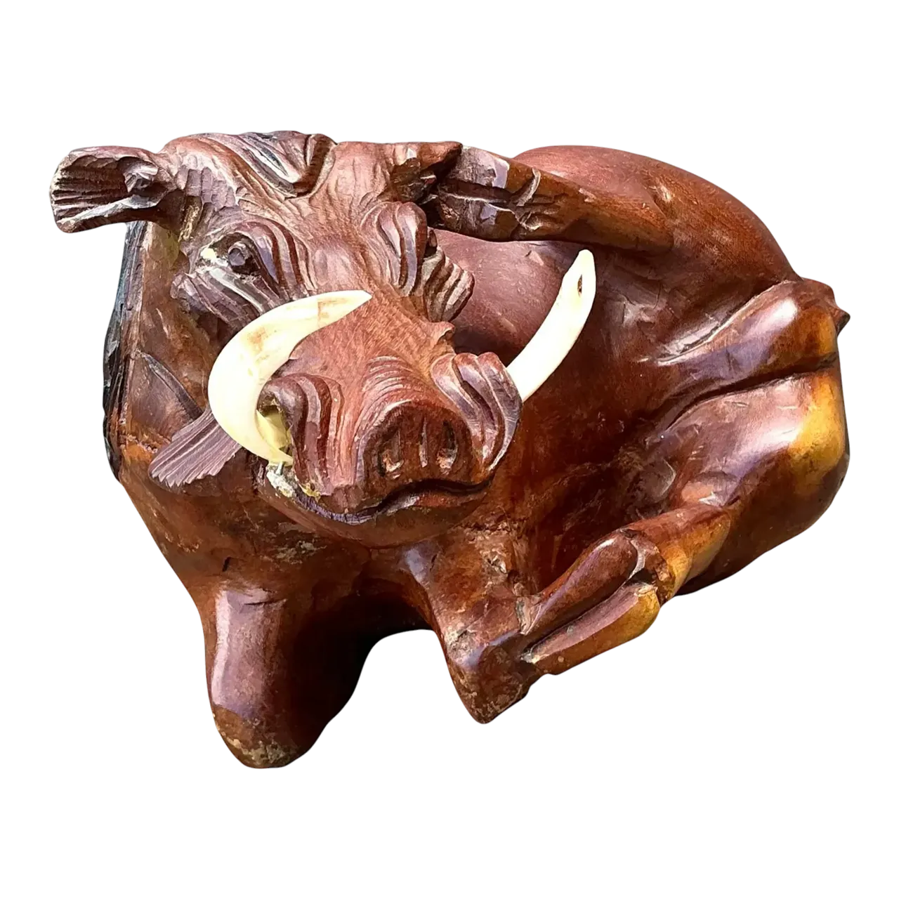 Vintage Hand Carved Wild Boar