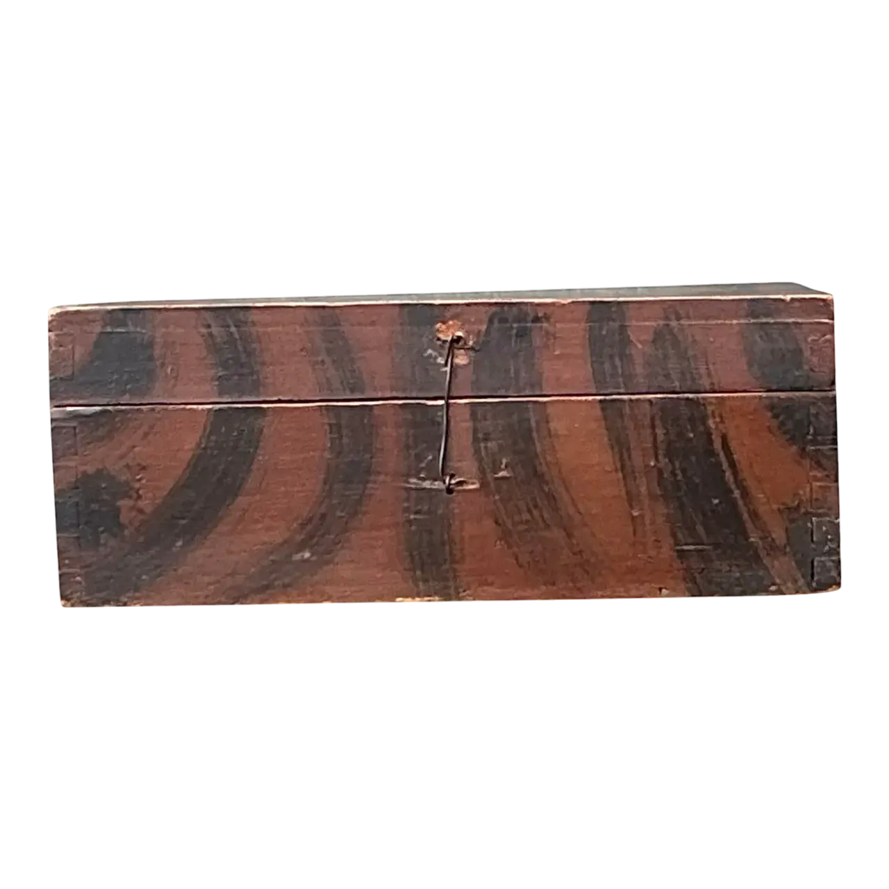 Vintage Hand Painted Tiger Stripe Primitive Box