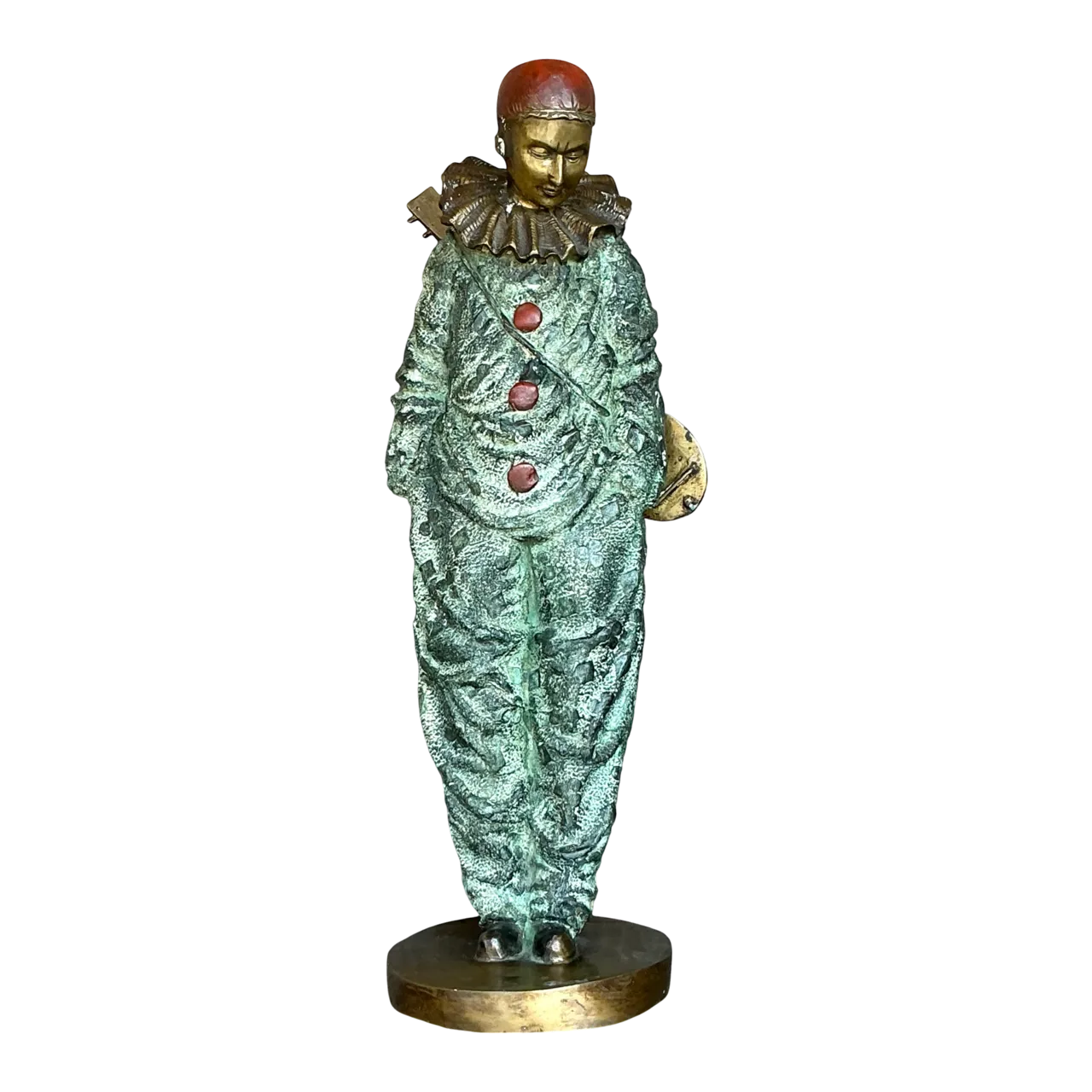 Vintage Italian Bronze Clown Sculpture