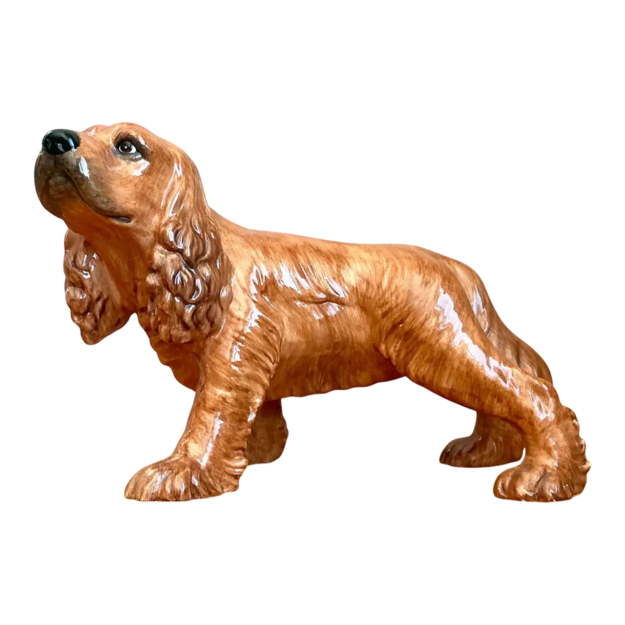Vintage Italian Glazed Ceramic Spaniel