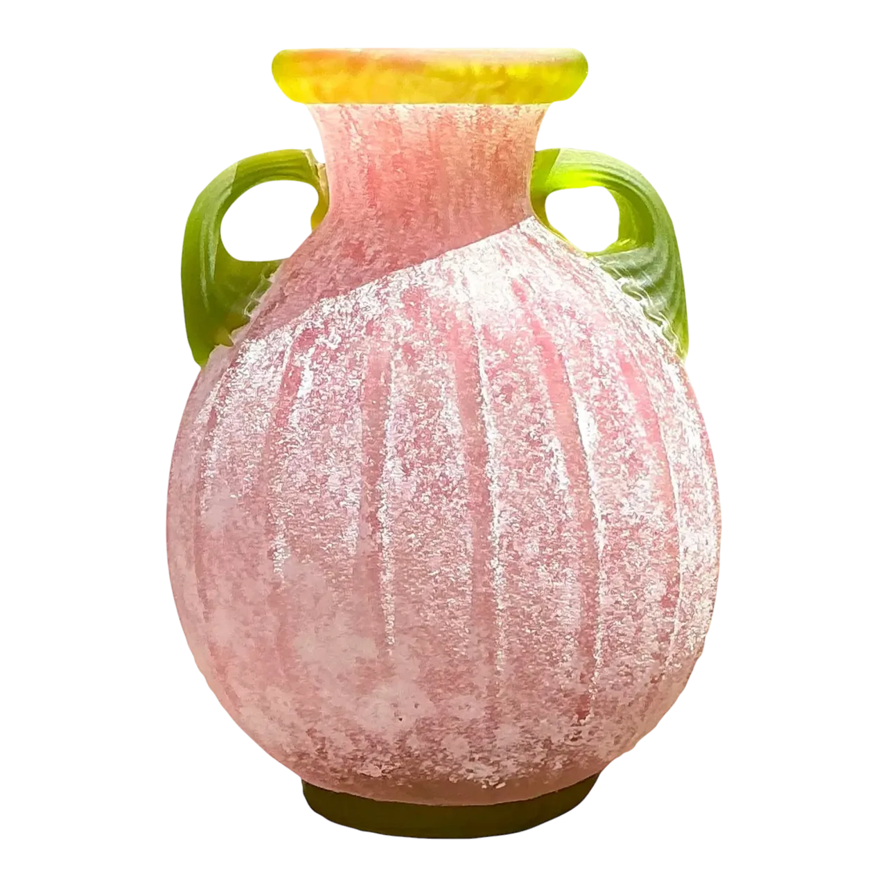 Vintage Italian Hand Blown Glass Vase - Blown Glass, 6.75W x 7.75H