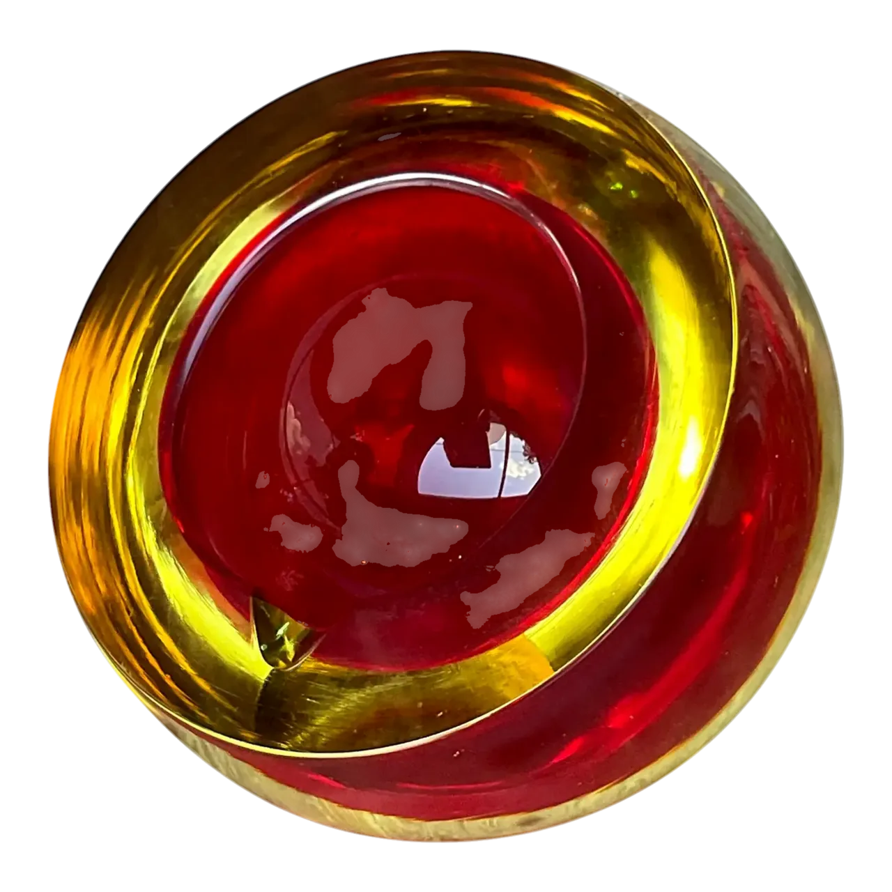 Vintage Italian Murano Sommeroso Attributed Orbe Glass Ashtray